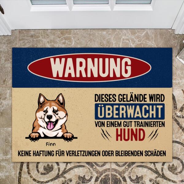 Gelände wird überwacht - Personalisierte Hunde Fußmatte – Bild 2