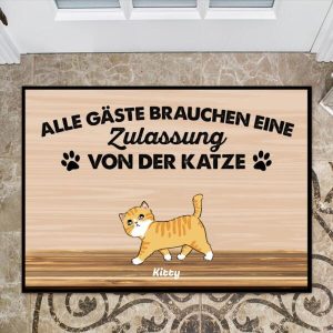 Alle Gäste Brauchen eine Zulassung - Personalisierbare Katzen Fußmatte