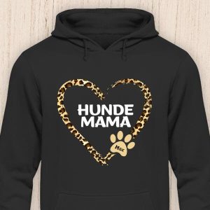 Hunde Mama Herz - Personalisierbarer Hunde Hoodie (Unisex)