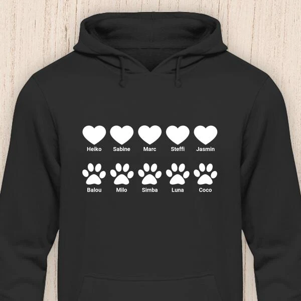 Familienmitglieder - Personalisierbarer Hoodie (Unisex) – Bild 2