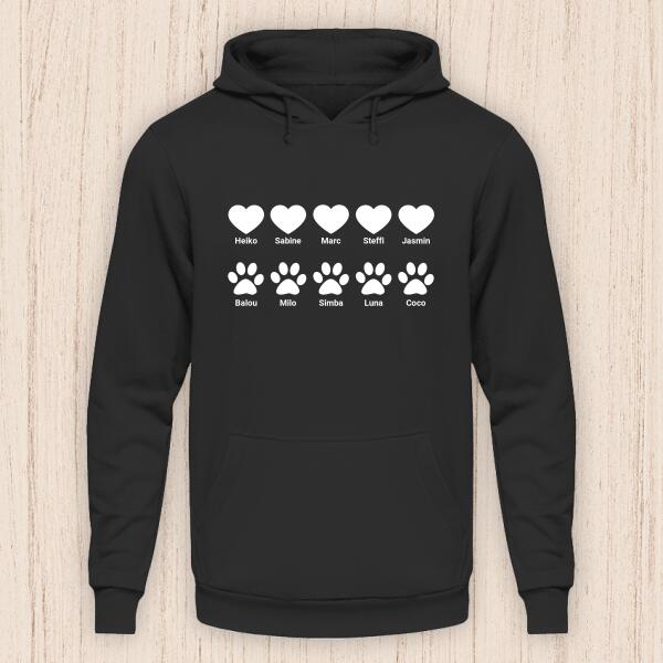Familienmitglieder - Personalisierbarer Hoodie (Unisex) – Bild 3