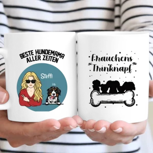 Beste Hundemama aller Zeiten - Personalisierbare Hunde Tasse