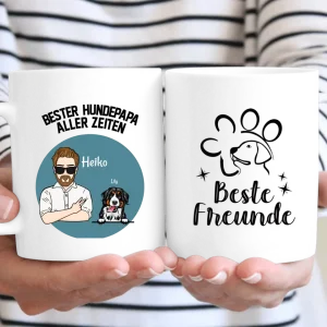 Bester Hundepapa aller Zeiten - Personalisierbare Hunde Tasse