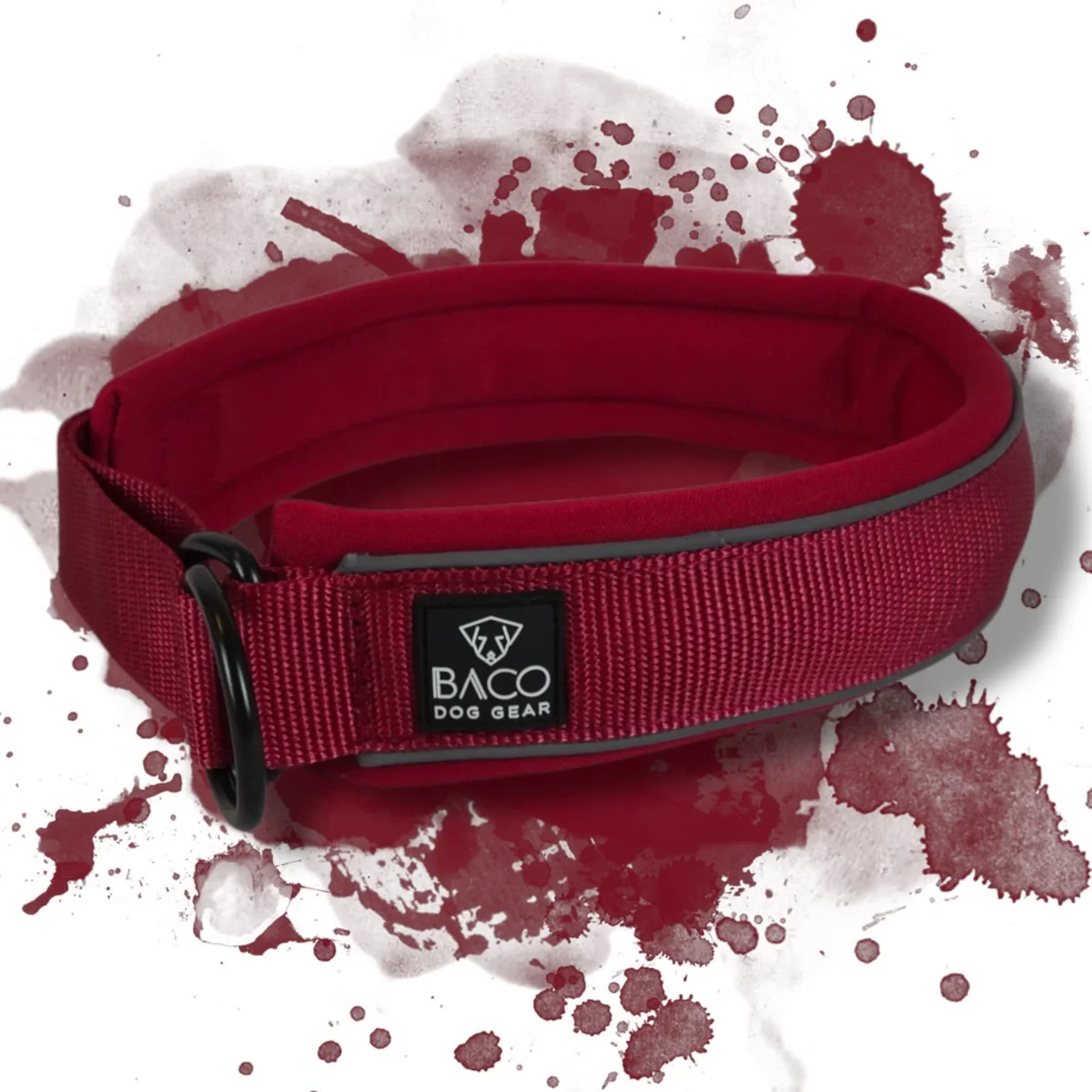 Hundehalsband BACO Zugstop Bordeaux Rot – Bild 2