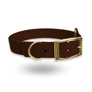 BioThane-Halsband | Dunkelbraun-Gold
