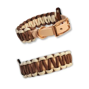 Halsband mit Paracord | Puderrosa-Braun